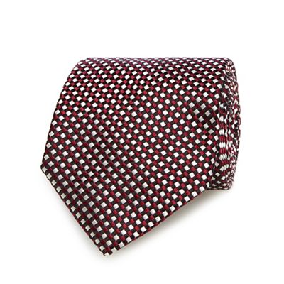 Red checked tie